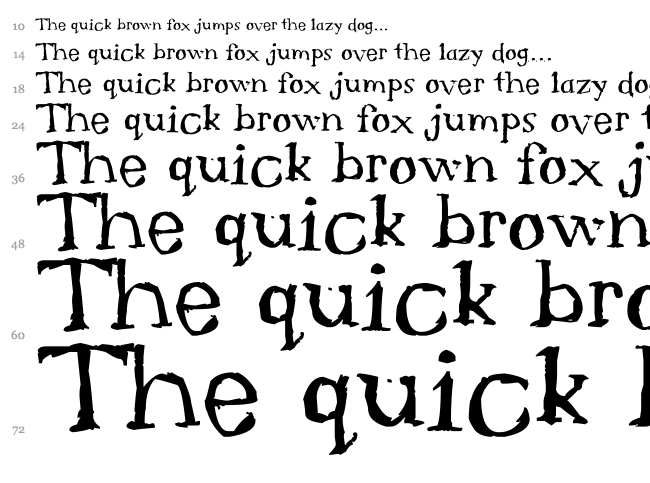 Serif Sketch font waterfall